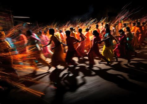 “The Feasting Dancers”：Celebrating Life and Abundance Through Vibrant Colors and Rhythmic Movements